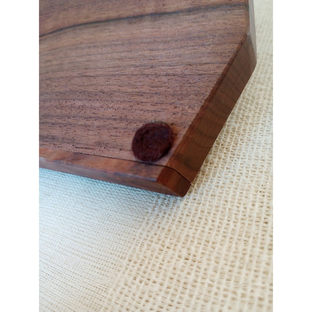 VTG American Walnut Bureau Top Valet 3 Shallow Resting Spots/4 Pegs 9" Long USA - Picture 14 of 14